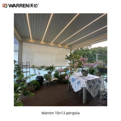 Warren louvered roof 10x13 pergola with aluminum white canopy