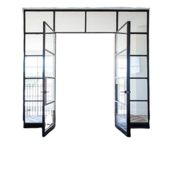 WDMA custom aluminum frames black steel window interior double french metal frame glass door