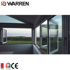 Aluminum frameless sliding folding glass windows