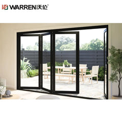 26x80 Bifold Aluminium Full Glass Black Custom Size Bathroom Door Price