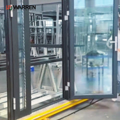 Commercial Aluminum Soundproof Double Glass French Doors Glass Door Asymmetric Design Aluminum Door