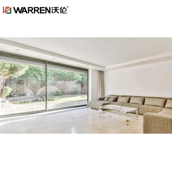 WDMA 48x96 Sliding Aluminium Laminated Glass White Patio Triple Door Frameless