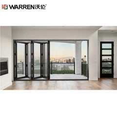 26x80 Bifold Aluminium Full Glass Black Custom Size Bathroom Door Price