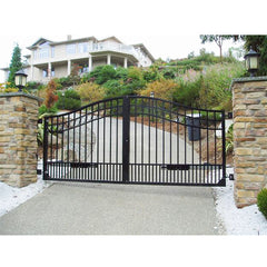 Luxury House Main Courtyard Elegant Aluminum Entrance Accordion Driveway Fence Gate