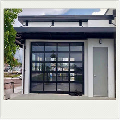 China WDMA Black Anodized Aluminum Frame Tempered Plexiglass/Glass Garage Door