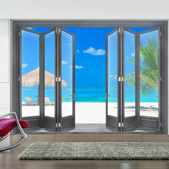 China WDMA soundproof aluminum glass folding door bifold doors