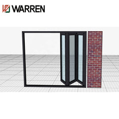 45*100 folding door with double glass and best hardware aluminium material heat insolution