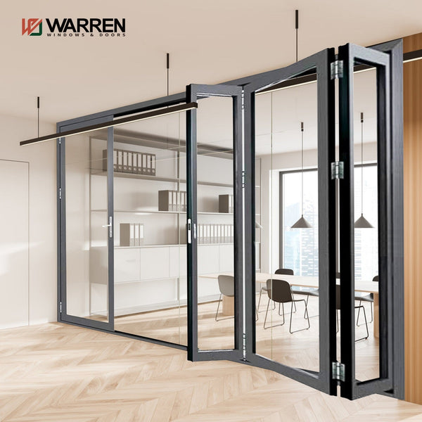 Customized American Standard Double Glass Aluminum Foldable Bi Folding Door