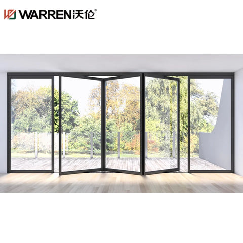 48x96 Accordion Aluminium Triple Glass Bronze 180 Degree Fold Up Door Patio