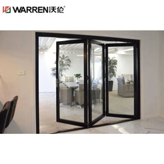 80x96 Bifold Aluminium Tempered Glass Black Inward Opening Heavy Duty Door Cost