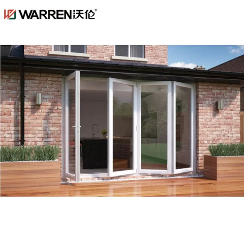 Warren 36x84 Bifold Aluminium Stained Glass Brown Single Metal Door Style