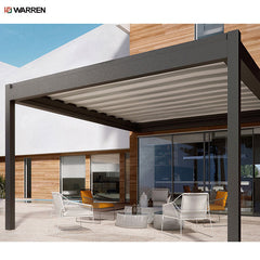 Warren aluminium louvered bioclimatic glass external electric pergola