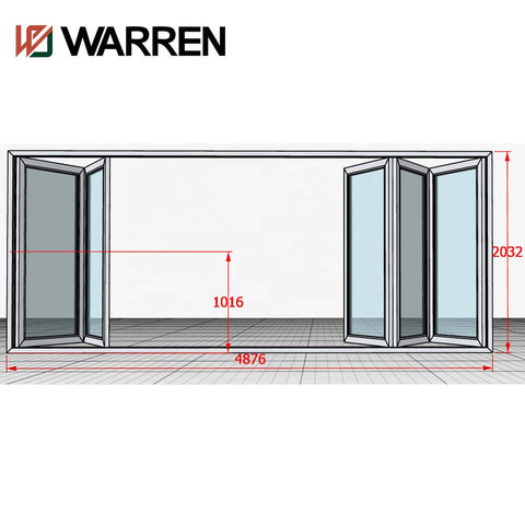 Warren 60*92 bifold door color customized with aluminium 6060-T66 outward open for factory sale