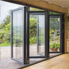 WDMA Wholesale Exterior Patio Folding Aluminum Frame Glass Bifold Door