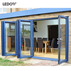 Bulk order good price exterior bi folding external patio aluminum folding glass door