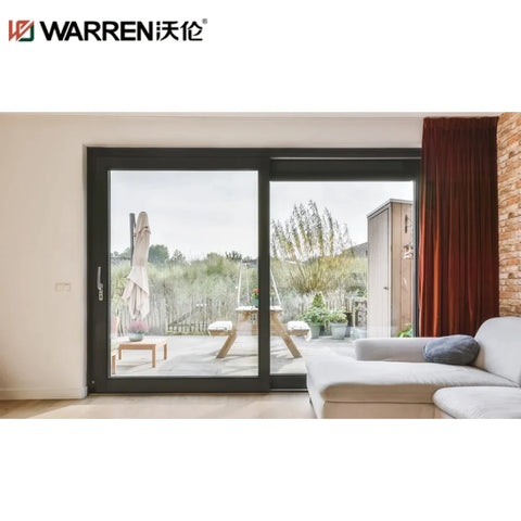 Warren 72x80 Sliding Aluminium Triple Glass White Double Wide Modern Door Patio