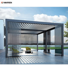 Warren retractable toit wall mounted outdoor adjustable louvered aluminum pergola