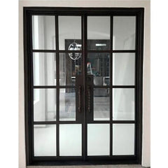 WDMA Double French Recessed Ceiling Clear Glass Iron Doors