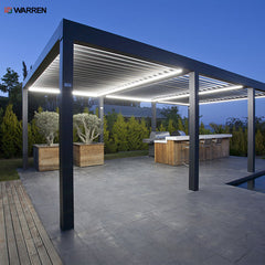 Warren modern motorized opening roof waterproof retractable motorized aluminum pergola