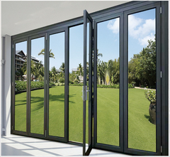 WDMA Soundproof Aluminum Folding Glass Stack Bifold Door For House