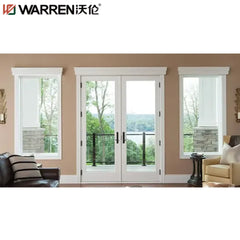 Warren 30x75 French Aluminium Tempered Glass Black Exterior Inswing Door Primed