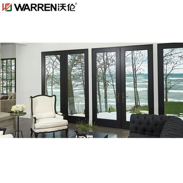 Warren 80x36 French Aluminium Triple Glass White Exterior Outswing Door With Screen