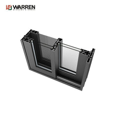 WDMA 96x80 Sliding Aluminium Double Glazing Brown lnsulating Interior Door Wholesale