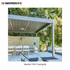 Warren louvered roof 10x13 pergola with aluminum white canopy