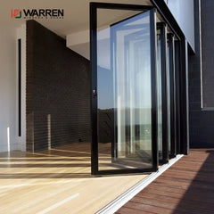 Latest  Style Standards  Frameless Glazed Bi Folding Door Soundproof System Movable Fold Door