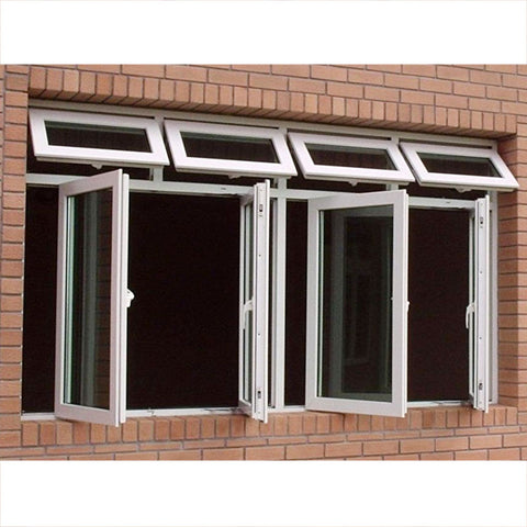 WDMA Customized Top Swing Single Hung Vinyl Windows UPVC Swing Window Grill Design