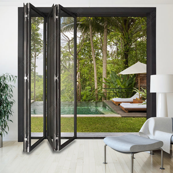 China WDMA aluminum Insulating Tempered Glass  folding patio doors