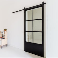 WDMA High quality Steel insulated sliding barn door interior steel frame sliding door with hardware