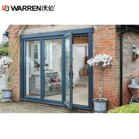 Warren 30x96 Bifold Aluminium Double Glazing Grey Small Louvered Door Company