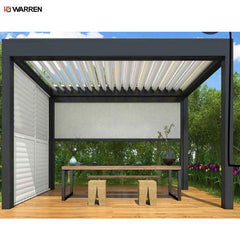 Warren outdoor manual retractable louver aluminium pergola