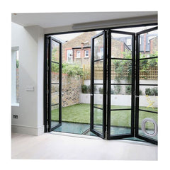 Balcony Patio Soft Close Aluminium Folding Plexiglass/Glass Garage Door Bi-Fold Door