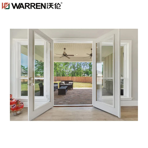 Warren 36x74 French Aluminium Low E Glass White Front Door Hurricane lmpact Door Patio