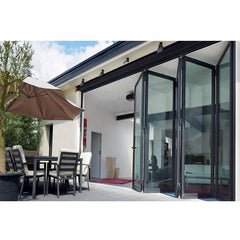 Factory Price Broken Bridge Bifold Aluminium Folding Glass Doors Exterior Partition For Garden