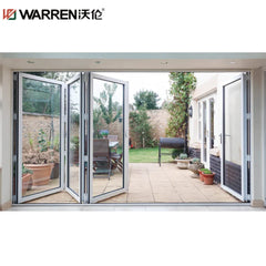 30x78 Accordion Aluminium Double Glazed White Modern Outdoor Door Interior