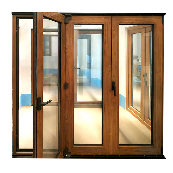 Powder coat aluminum casting glass wood bi folding sliding door price on China WDMA