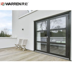 WDMA 30x79 French Aluminum Double Glass Black Wholesale European Door Near Me