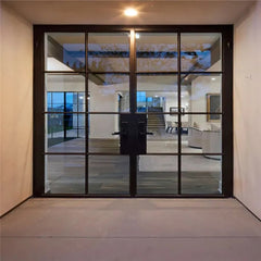 WDMA European Standard Simple Design Double Panels Casement Swing Style Glass Door