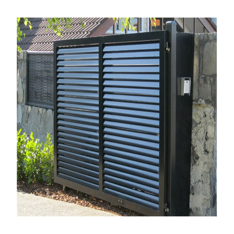 Automatic System Modern Aluminum Gate Destign Retractable Sliding Louver Gate For Villa Garden And Backyard