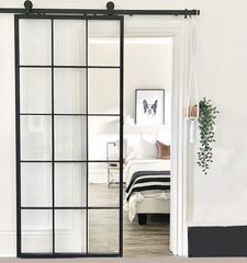 WDMA High quality Steel insulated sliding barn door steel frame sliding door with hardware