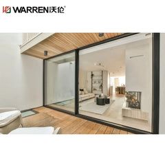 72x78 Sliding Aluminium Tempered Glass Black 3 Panel External Door Front Door