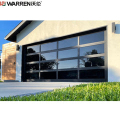 Warren 20x7 Fold Up Glass Garage Doors Black Garage Door With Side Windows Black Single Car Garage Door