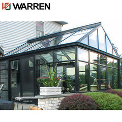 Customized Aluminium Winter Garden Sun Room Green Glass House Free Standing Sunroom For Villa