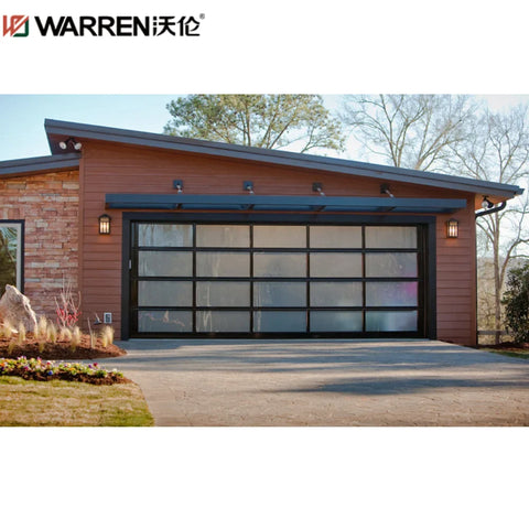 Warren 14x7 Garage Door Electric Garage Door With Pedestrian Door And Window Aluminum Steel