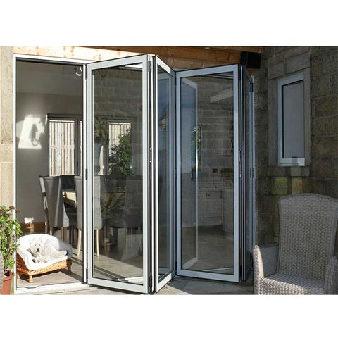 Accordion Partition Exterior Glass Sliding Folding Aluminum Storefront Stacking Door