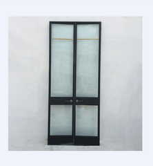 WDMA Modern design thermal break double tempered glass steel swing doors for villa commercial double steel glass doors