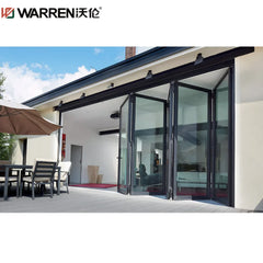 WDMA 32x80 Bifold Door 6 Panel Exterior Door Bifold 96 Inch Door Folding Glass Patio Aluminum